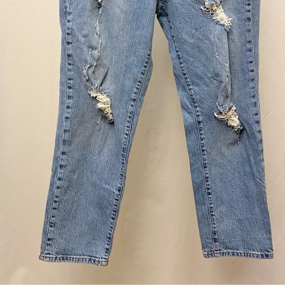 BDG 31 (US 12) Urban Outfitters High Rise Slim Straight Jeans Stretch Distressed - Picture 6 of 16